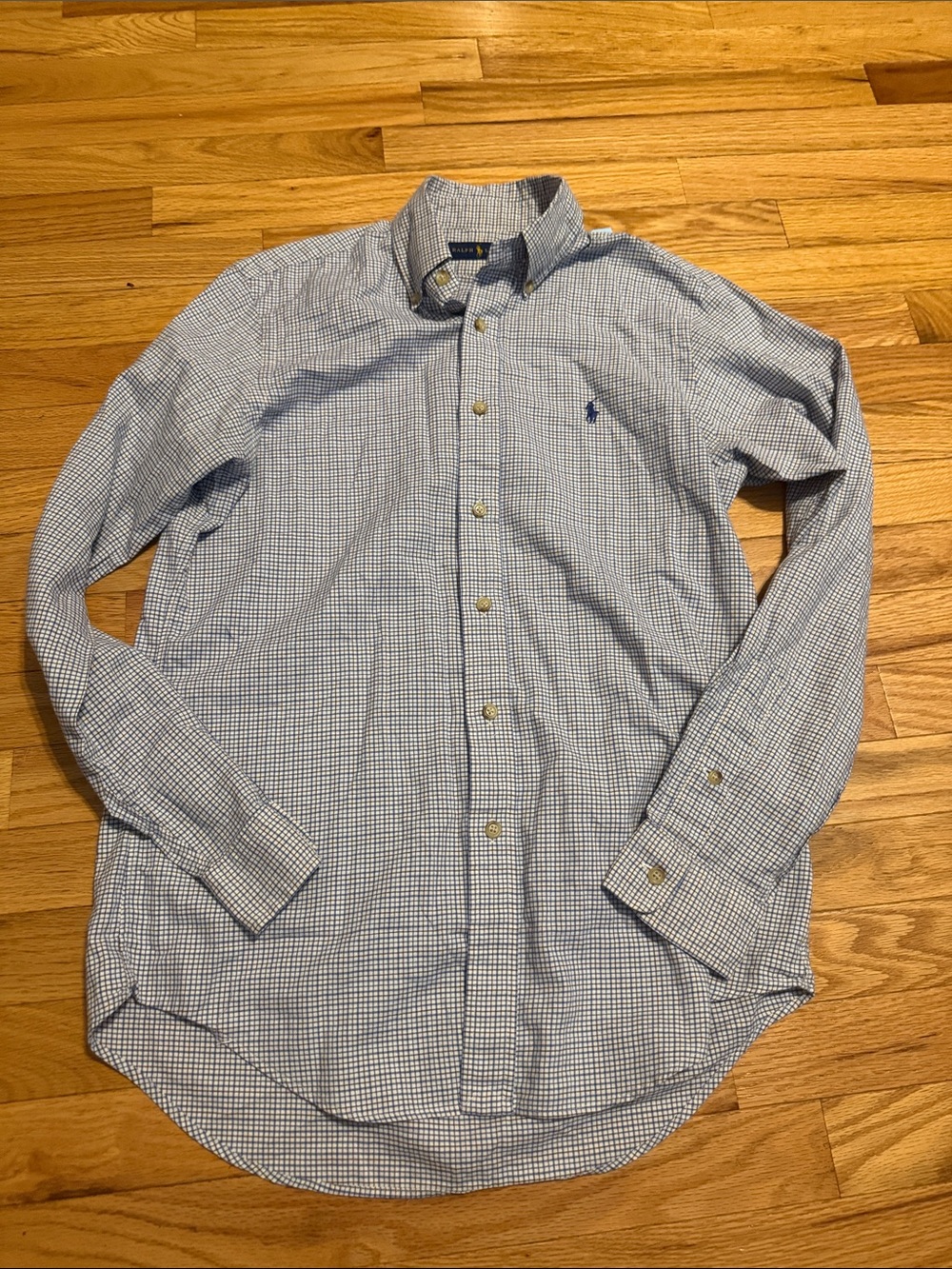 Polo by Ralph Lauren Light Blue Micro-Check Button-Down Shirt